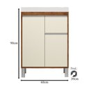 Ver imagem 2 de Gabinete de Banheiro 60cm com Lavatório Ref 670 Cewal - Amendoa/off White