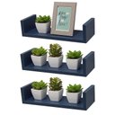 Ver imagem 2 de Kit 3 Prateleiras U 30 X 10cm Azul Suporte Invisível