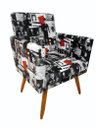 Ver imagem 2 de Poltrona Decorativa Bia Suede Chaplin Pés Madeira Ms Decor