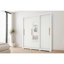 Ver imagem 1 de Guarda Roupa Casal 3 Portas de Correr (1 C/ Espelho) e 2 Gavetas Chile Branco - Caemmun