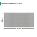 Ver imagem 3 de Cabeceira Painel Suspenso Casal 160 cm Luna Retangular Linho Cinza Artte