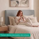 Ver imagem 6 de Cabeceira Painel Suspenso Casal 160 cm Luna Retangular Linho Cinza Artte