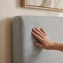 Ver imagem 4 de Cabeceira Painel Suspenso Casal 160 cm Luna Retangular Linho Cinza Artte