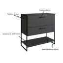 Ver imagem 5 de Gabinete para Banheiro com 1 Gaveta 80cm P1028 Grafite