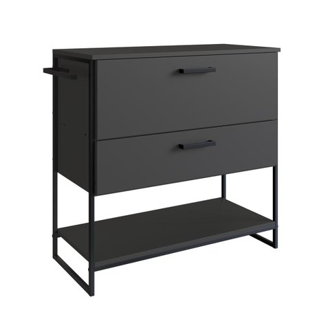Gabinete para Banheiro com 1 Gaveta 80cm P1028 Grafite