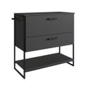 Ver imagem 1 de Gabinete para Banheiro com 1 Gaveta 80cm P1028 Grafite