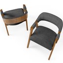 Ver imagem 6 de Kit 02 Cadeiras para Sala de Jantar e Estar Living Estofada Suran L02 Linho Cinza Escuro - Lyam Lyam