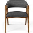 Ver imagem 3 de Kit 02 Cadeiras para Sala de Jantar e Estar Living Estofada Suran L02 Linho Cinza Escuro - Lyam Lyam