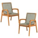 Ver imagem 1 de Kit 02 Cadeiras para Sala de Jantar Varanda Gourmet com Braço Trammare C07 Corda Náutica Verde
