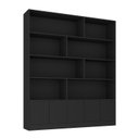 Ver imagem 2 de Estante de Livros 100% MDF 154,6CMX180,5cm 5 Portas 8 Nichos Versatile Preto