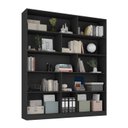 Ver imagem 4 de Estante de Livros 100% MDF 154,6CMX180,5cm 5 Portas 8 Nichos Versatile Preto