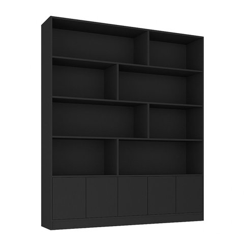 Estante de Livros 100% MDF 154,6cmx180,5cm 5 Portas 8 Nichos Versatile