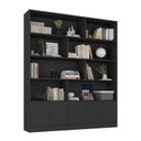 Ver mais imagens de Estante de Livros 100% MDF 154,6CMX180,5cm 5 Portas 8 Nichos Versatile Preto