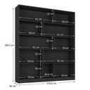 Ver imagem 3 de Estante de Livros 100% MDF 154,6CMX180,5cm 5 Portas 8 Nichos Versatile Preto