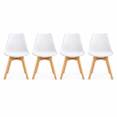 Ver imagem 3 de Conjunto de Jantar Mesa Leda 80cm Branca + 4 Cadeiras Leda com Almofada Branca