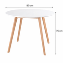 Ver imagem 4 de Conjunto de Jantar Mesa Leda 80cm Branca + 4 Cadeiras Leda com Almofada Branca