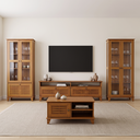 Ver imagem 2 de Conjunto Sala Cristaleira 3 Portas + Rack TV + Cristaleira 2 Portas + Mesa de Centro Ipê