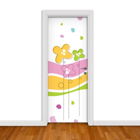 Adesivo de Porta - Abstrato Infantil 2 - 103x213