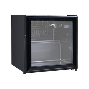 Frigobar Expositor Vertical Hq Vidro Duplo 50 Litros Preto Hq-50fbpv 127v