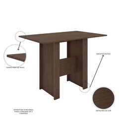Conjunto de Mesa e 4 Cadeiras para Sala de Jantar Milano Fosco-Poliman - Amêndoa / Savana - 3