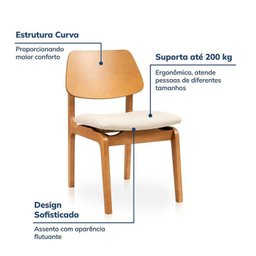 Kit Mesa de Jantar Extensível Retangular Tarsila e 4 Cadeiras Jandaia CabeCasa MadeiraMadeira - 5