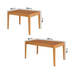 Kit Mesa de Jantar Extensível Retangular Tarsila e 4 Cadeiras Jandaia CabeCasa MadeiraMadeira - 4