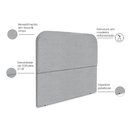 Ver imagem 4 de Cabeceira Estofada Queen Alana 160cm Boucle Cinza com Frame