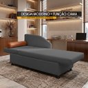 Ver imagem 2 de Sofá Cama Solteiro 1 Lugar com Baú Divã Bouclê Multifuncional Divã Quarto Hóspedes 195cm:Bouclê Cinz