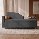 Ver imagem 1 de Sofá Cama Solteiro 1 Lugar com Baú Divã Bouclê Multifuncional Divã Quarto Hóspedes 195cm:Bouclê Cinz