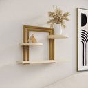 Ver imagem 3 de Nicho Industrial Bali para Organização e Decoração de Espaços Elegantes Ferro Dourado Tampo Offwhite