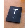 Kit 11 Placas Braile Ps do T° Ao 10° Andar Elevador Preto - 4