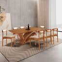 Ver imagem 1 de Conjunto de Jantar Vênus 8 Lugares Tampo MDF Cadeiras Noronha Premium Imbuia 240cm Mobillare