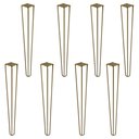 Ver imagem 1 de Kit 8 Pés de Metal 60 CM Hairpin Legs Mesa de Canto Aparador Dourado