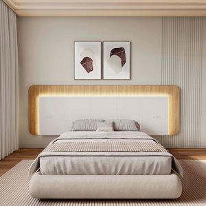Cabeceira Casal Queen 272cm com Led 3000k e Tomadas 100% Mdf Padrão Planejados Mabel