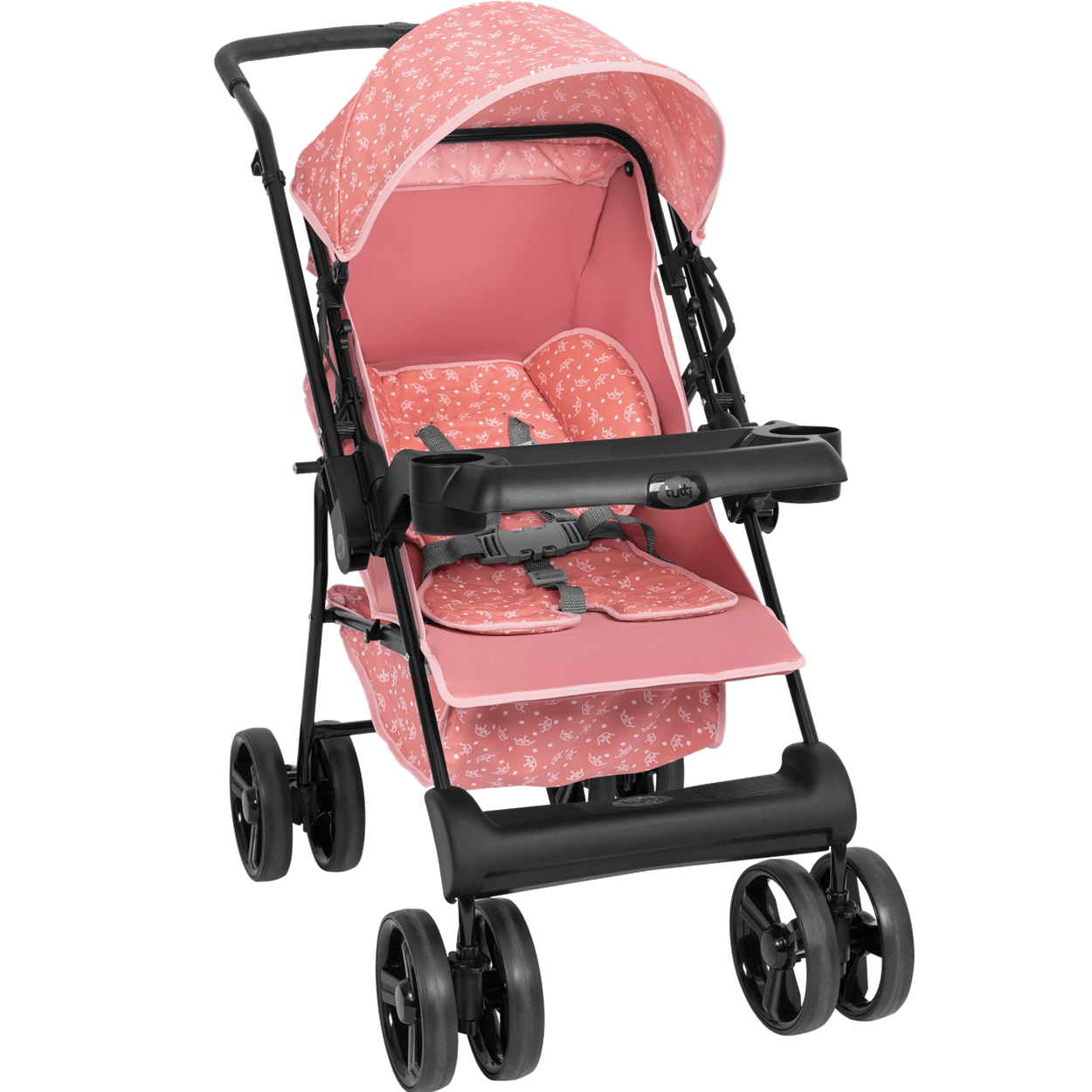 Carrinho de Bebe para Passeio Tutti Baby Solare Rosa Coroa | MadeiraMadeira