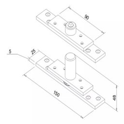 Dobradiça Pino Porta Pivotante até 350kg Pado - 4
