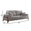 Ver imagem 2 de Sofá 3 Lugares Living Linho M-130 Martins Cinza
