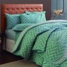 Jogo de Cama Casal Realce Premium 140 Fios 4 Peças Aiko Geo Verde 33558 - 2