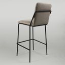 Ver imagem 4 de Banqueta Alta Moderna Estilo Industrial na Cor Preta com Tecido Linho Bege