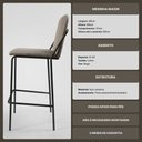 Ver mais imagens de Banqueta Alta Moderna Estilo Industrial na Cor Preta com Tecido Linho Bege