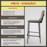 Banqueta Alta Moderna Estilo Industrial na Cor Preta com Tecido Linho Bege - 7