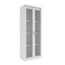 Ver imagem 1 de Cristaleira com 60cm 2 Portas de Vidro e 3 Prateleiras Branco CR6004