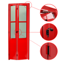 Ver imagem 2 de Porta Alumínio Camarão Lambril/Vidro D.L25 Vermelho 70 V.Boreal Brimak