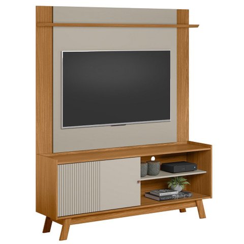 Rack para Sala com Painel para Tv 65 Pol Suna L05 Nature Off White - Lyam Decor