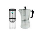 Ver imagem 1 de Kit Cafeteira Italiana de Alumínio de 9 Xícaras 450ml e Moedor de Grãos de Café Elétrico Carregament