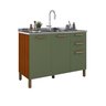 Kit Armario de Cozinha com Balcão Gabinete Gavetas 120cm - 3