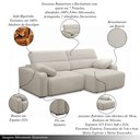 Ver imagem 3 de Sofá Decorativo Sala de Estar Ibiza 4 Lugares 280cm Reclinável e Retrátil Bouclê Off White G89
