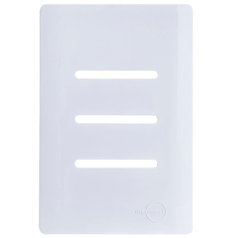 Placa 4x2 para 3 Interruptores Horizontais + Suporte Branco da Linha Novara - 1100-65 - Dicompel Pla