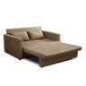 Sofá Cama Retrátil 2 Lugares 162cm Tecido Veludo Bege - 1