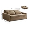 Sofá Cama Retrátil 2 Lugares 162cm Tecido Veludo Bege - 3
